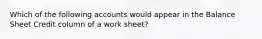 Which of the following accounts would appear in the Balance Sheet Credit column of a work sheet?