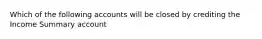 Which of the following accounts will be closed by crediting the Income Summary​ account