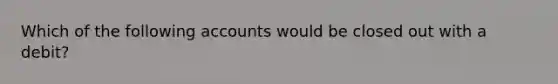 Which of the following accounts would be closed out with a debit?