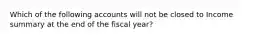 Which of the following accounts will not be closed to Income summary at the end of the fiscal year?