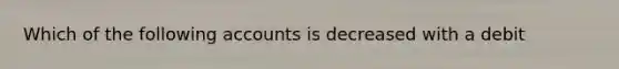 Which of the following accounts is decreased with a debit