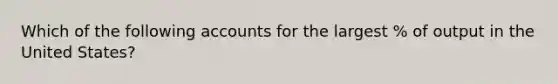 Which of the following accounts for the largest % of output in the United States?