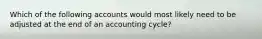 Which of the following accounts would most likely need to be adjusted at the end of an accounting cycle?