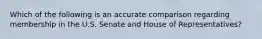 Which of the following is an accurate comparison regarding membership in the U.S. Senate and House of Representatives?