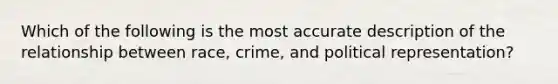 Which of the following is the most accurate description of the relationship between race, crime, and political representation?