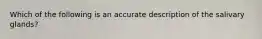 Which of the following is an accurate description of the salivary glands?