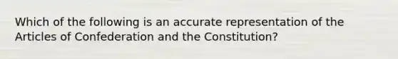 Which of the following is an accurate representation of the Articles of Confederation and the Constitution?