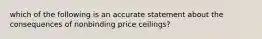 which of the following is an accurate statement about the consequences of nonbinding price ceilings?