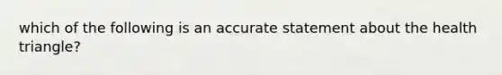 which of the following is an accurate statement about the health triangle?