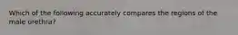Which of the following accurately compares the regions of the male urethra?