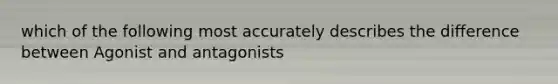 which of the following most accurately describes the difference between Agonist and antagonists