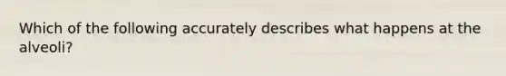 Which of the following accurately describes what happens at the alveoli?