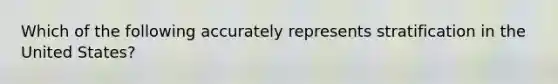 Which of the following accurately represents stratification in the United States?