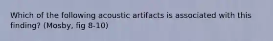 Which of the following acoustic artifacts is associated with this finding? (Mosby, fig 8-10)