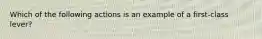 Which of the following actions is an example of a first-class lever?