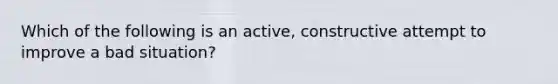 Which of the following is an active, constructive attempt to improve a bad situation?