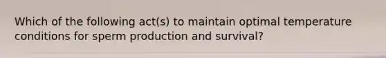 Which of the following act(s) to maintain optimal temperature conditions for sperm production and survival?