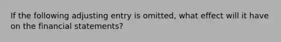 If the following adjusting entry is omitted, what effect will it have on the financial statements?