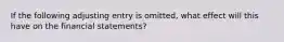 If the following adjusting entry is omitted, what effect will this have on the financial statements?