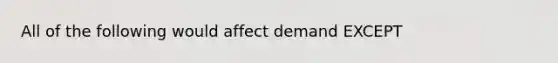 All of the following would affect demand EXCEPT