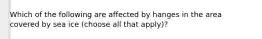 Which of the following are affected by hanges in the area covered by sea ice (choose all that apply)?