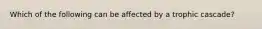 Which of the following can be affected by a trophic cascade?