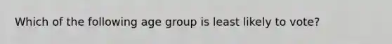 Which of the following age group is least likely to vote?