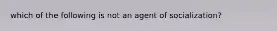 which of the following is not an agent of socialization?