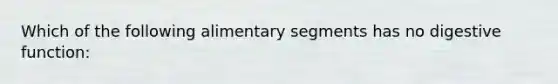 Which of the following alimentary segments has no digestive function: