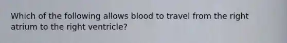 Which of the following allows blood to travel from the right atrium to the right ventricle?