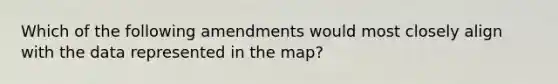 Which of the following amendments would most closely align with the data represented in the map?