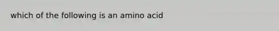 which of the following is an amino acid