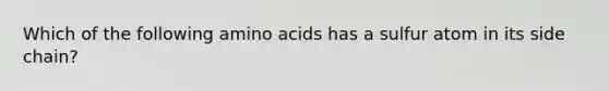 Which of the following amino acids has a sulfur atom in its side chain?