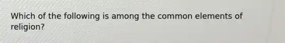 Which of the following is among the common elements of religion?