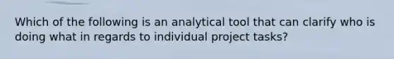 Which of the following is an analytical tool that can clarify who is doing what in regards to individual project tasks?