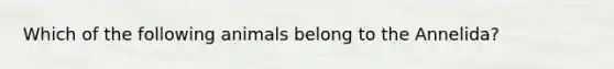 Which of the following animals belong to the Annelida?