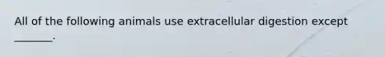 All of the following animals use extracellular digestion except _______.