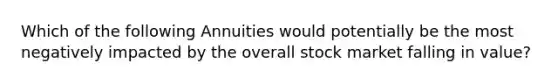 Which of the following Annuities would potentially be the most negatively impacted by the overall stock market falling in value?