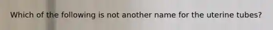 Which of the following is not another name for the uterine tubes?