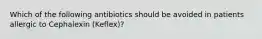 Which of the following antibiotics should be avoided in patients allergic to Cephalexin (Keflex)?