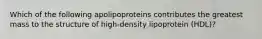 Which of the following apolipoproteins contributes the greatest mass to the structure of high-density lipoprotein (HDL)?