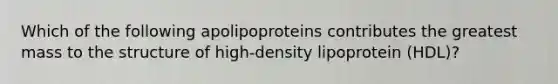 Which of the following apolipoproteins contributes the greatest mass to the structure of high-density lipoprotein (HDL)?