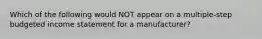 Which of the following would NOT appear on a multiple-step budgeted income statement for a manufacturer?