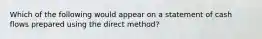 Which of the following would appear on a statement of cash flows prepared using the direct method?