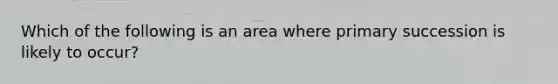 Which of the following is an area where primary succession is likely to occur?