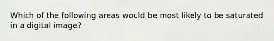 Which of the following areas would be most likely to be saturated in a digital image?