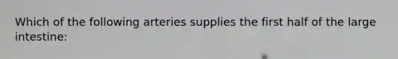 Which of the following arteries supplies the first half of the large intestine: