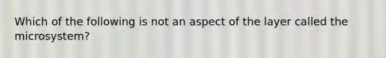 Which of the following is not an aspect of the layer called the microsystem?