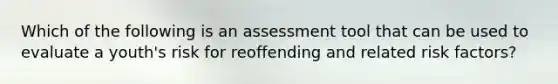 Which of the following is an assessment tool that can be used to evaluate a youth's risk for reoffending and related risk factors?