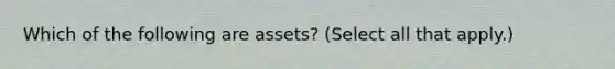 Which of the following are assets? (Select all that apply.)